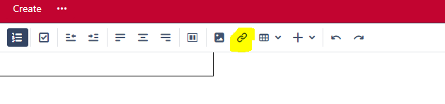 The insert link button on the editing toolbar